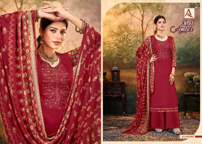 Alok Amber Fancy Embroidered Wholesale Dress Material Catalog